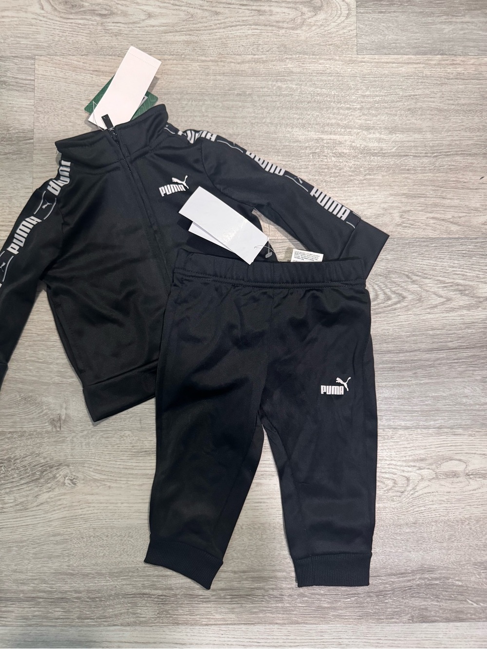 Puma Black Kids Track Jacket & Jogger Set